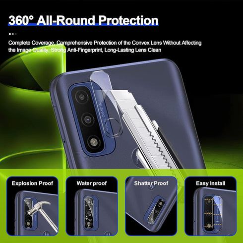 2+2 Pack Tempered Glass Screen Protector & Camera Lens Protector for Motorola Moto G Pure 2021 - HD Clarity