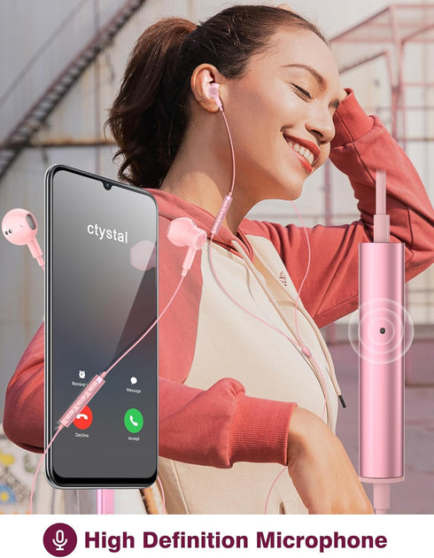 USB C Headphones for Apple iPhone 15 Plus iPad Galaxy S24, Type C Earphone Microphone Magnetic Wired Earbud for Android
