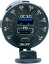 12/24V Socket Dual USB Type C PD 3.0 + USB A Fast Charger - Built-in Voltmeter for Car and Marine