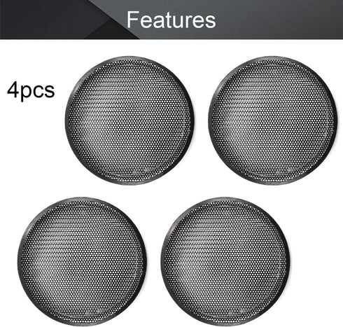 Fielect 4Pcs Black Speaker Grill Cover Mesh - 12 Inch SubWoofer Grille Waffle Grill Cover Guard Protector for Home, Car