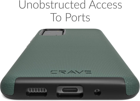 Crave Dual Guard for Samsung Galaxy S20+ Case, Shockproof Protection Dual Layer Case for S20 Plus 5G in Forest Green
