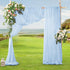 SiinvdaBZX 2 30" 20Ft Panels Wedding Arch Draping Fabric x Light Blue Sheer Chiffon Fabric Outdoor Extra Long