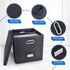 Sturdy Vinyl Record Storage Box - Black Album Storage Holds 50+ Single Records, LP Organizer Crate with Lid