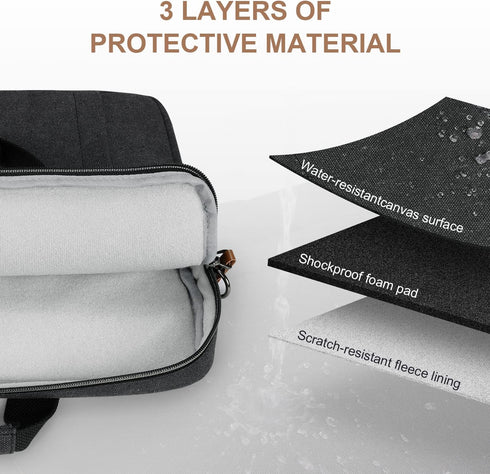 ESTARER Laptop Bag 17.3 Inch, Water-resistant Canvas Computer Case Fits HP/Lenovo/Acer/Dell/Asus/MacBook, Dark Grey