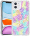 Compatible with iPhone 11 Case, Aesthetic Colorful Boho Mandala Flower Soft TPU Shockproof Protective Clear Floral Cover