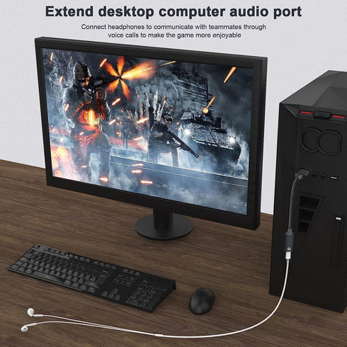 USB A to Lightning Female Audio Adapter, External Sound Card for USB-A to Female Lightning, HiFi Audio Headphones