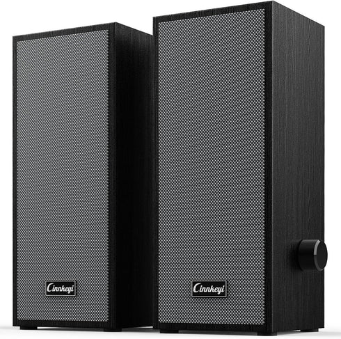 cinnkeyi Small Computer Speakers 2.0, USB/USB-C PC Speakers for Desktop Laptop, Bluetooth Stereo
