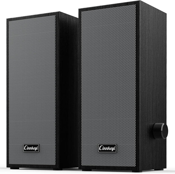 cinnkeyi Small Computer Speakers 2.0, USB/USB-C PC Speakers for Desktop Laptop, Bluetooth Stereo