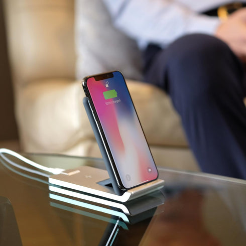 TYLT Fold 10W Wireless Charging Pad & Adjustable Stand (Black), Qi-Certified Charger for iPhone, Samsung, and More
