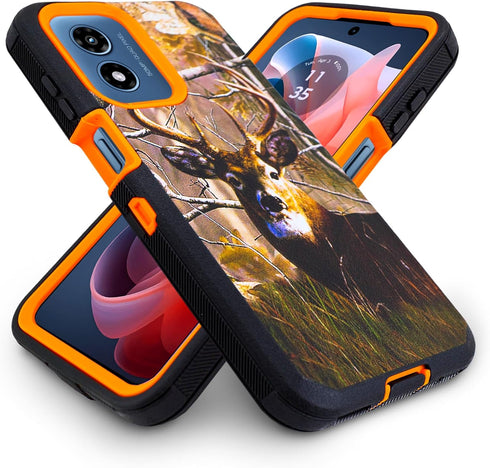 Shockproof Case for Motorola Moto G-Play 2024 - Belt Clip Holster, Built-in Screen Protector, Heavy Duty Cover