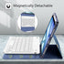 Fintie Keyboard Case for iPad Air 11-inch M2 (2024) - Ocean Marble Soft TPU Back Cover with Magnetically Detachable