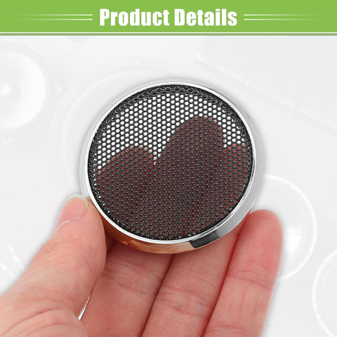 ACROPIX Universal 1.5" Round Car Speaker Grills Cover Mesh - Silver Tone Protector Case for Audio Speaker - Pack of 4