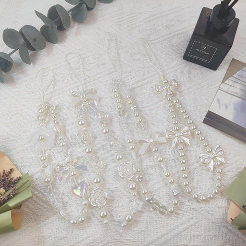 4 Pieces Cute Phone Charms - Beaded Aesthetic Y2K Cell Phone Keychain for Bag and Camera Decor