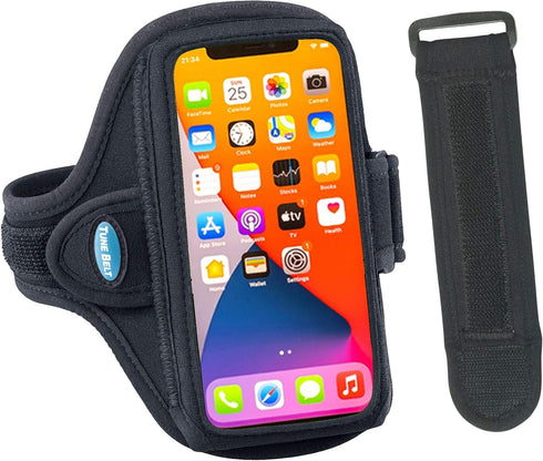 Tune Belt AB91 Running Armband for iPhone 16/15/14/13/12, 11-16 Pro, Galaxy S24/S23 - Sweat-Resistant, Comfortable
