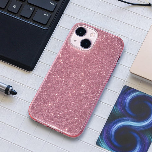 MATEPROX Bling Sparkle Protective Case for iPhone 13 Mini, iPhone 12 Mini, Cute Girls Women (Pink)