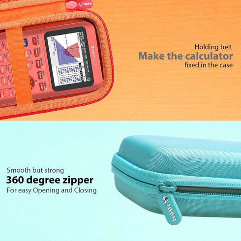 LTGEM EVA Hard Case for Texas Instruments TI-84 Plus CE/TI-84 Plus/TI-Nspire CX II CAS/TI-Nspire CX II/TI-83 Plus/TI-89