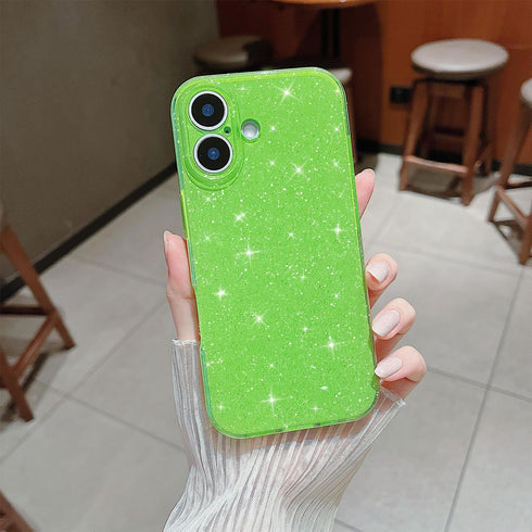 Finyosee 17 17 6.3 inch-Neon Compatible with iPhone Neon Case,Cute Aesthetic Bling Glitter Thin Slim Shockproof Soft