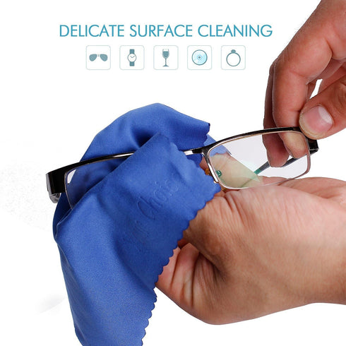Your Choice Microfiber Cleaning Cloths 6 Pack for Eyeglasses, Camera Lens, Cell Phones, CD, DVD, Computers, Tablets, Laptops, Telescope, LCD Screens and Other Delicate Surfaces Cleaner