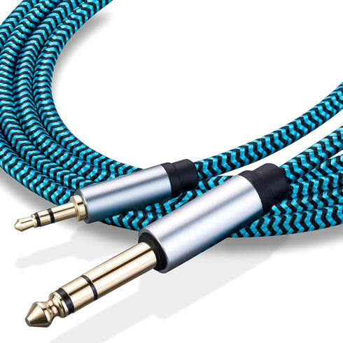 3.5mm to 6.35mm TRS Stereo Audio Cable, 6.6ft 1/8 to 1/4 Stereo Cable for Guitar, Piano, Amplifiers, Home Theater