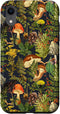 iPhone XR Case, Mushroom Woodland Scene with Elderberries, Fungi, Nature Shrooms