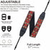 Padwa Lifestyle Camera Strap - 2" Wide Red Vintage Jacquard Embroidery Flower Strap with Genuine Leather Head,