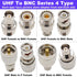 PL259 to BNC Adapter Kit, Male Female 4 Type RF Coax Coaxial Connector for Antennas and Wireless LAN Devices