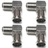 CESS Right Angle Coax F-Jack to F-Quick Push On Plug, Male/Female Adapter, Support Comcast, Verizon FiOS, 4 Pack