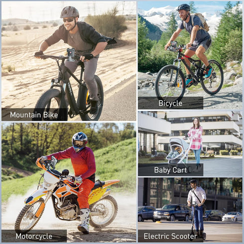 Hiboy Bike Phone Holder, 360° Rotation Adjustable Motorcycle Mount, Bicycle Scooter Handlebar Clip for 5.1" - 6.8"