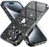 Choiche Cute Clear Glitter Bling Case for iPhone 15 Pro Max, Includes 3 Diamond Camera Lens Protectors, Glitter Black