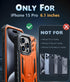 FNTCASE for iPhone 15 Pro Case: Military Grade Drop Proof Rugged Protective Cell Phone Cover with Kickstand & Built-in Protector | Matte Textured Shockproof TPU Hybrid Bumper Cases (Orange)