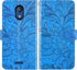 Asuwish Lace Wallet Phone Case for Cricket Vision 3/Debut/AT&T Calypso 1 2 with Tempered Glass & Card Holder - Blue