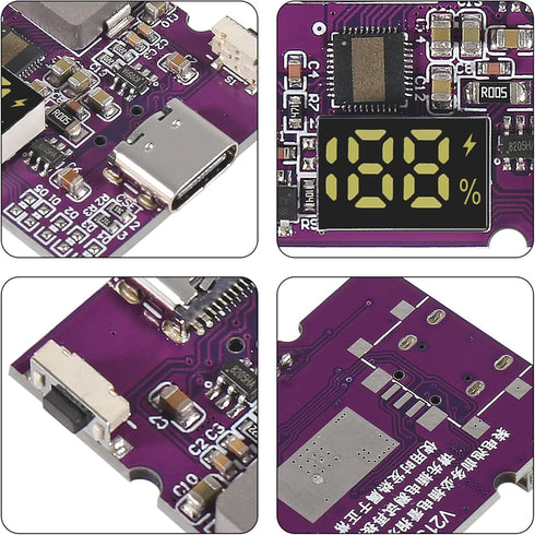 DWEII 2pcs 22.5W PD/QC3.0 2.0 Power Bank Bidirectional Fast Charging Mobile Power Module Circuit Board