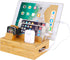 Bamboo Wood Desktop Organizer Charging Docking Station Charger Holder Cradle Charge Stand compatible with iPhone 13 12