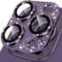 YWXTW iPhone 14 Pro/Pro Max Camera Lens Protector - Glitter Diamond Metal Ring, Tempered Glass Cover (Purple)