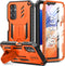FNTCASE Samsung Galaxy A14-5G Case, Orange, Dual-Layer Protective Textured Shockproof Rugged TPU Cover with Kickstand