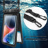Double Space Waterproof Phone Pouch Case for Samsung Galaxy S24/S23/S22/S21/S20, Cellphone Dry Bag - 2 Pack (Black)