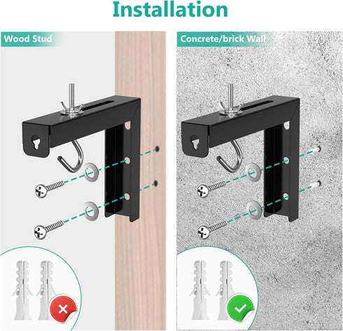 WALI Universal Projector Screen Ceiling Mount with Adjustable Extension Kit, Holds up to 66 lbs, Black