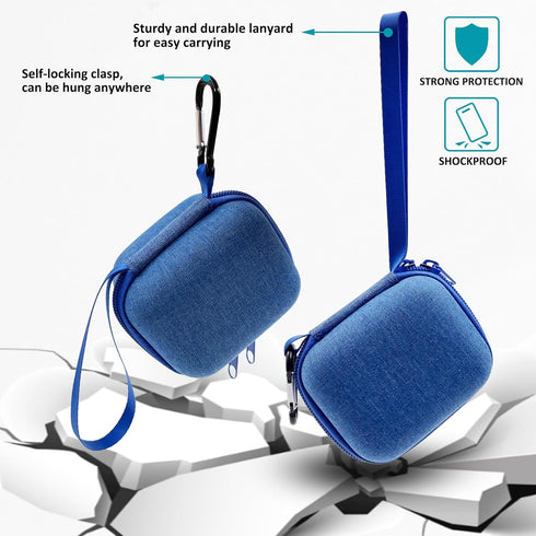 YOTO Mini Bluetooth Audio Player Hard Carrying Case with Silicone Skin Cover, Kids Screen-Free Accessories (Blue)