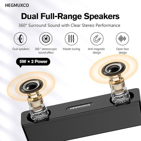 HEGMUXCO 10W 3.5mm Wired Stereo Speaker Compact PC Speakers for Desktop -, USB Powered, Audio Input, Laptop Expertly