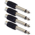 GLS Audio Store RCA to 1/4 TS Adapter - 4 Pack, RCA Female to 1/4 Inch Male Mono TS Plug
