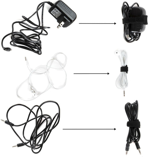 Cable Management Ties (30) 8" Reusable Self-Gripping Cord Straps for Organizing Cables and Wires