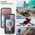 Miimall Waterproof iPhone 15 Case, Built-in Screen Protector, Full-Body Rugged Shockproof Dustproof Magnetic Case