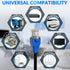 Cat6 150ft, 25FT 500 Cat6 Cat5e Cat5 6 RJ45 25 Outdoor Ethernet Cable Heavy Duty Double Jackets Internet Cord