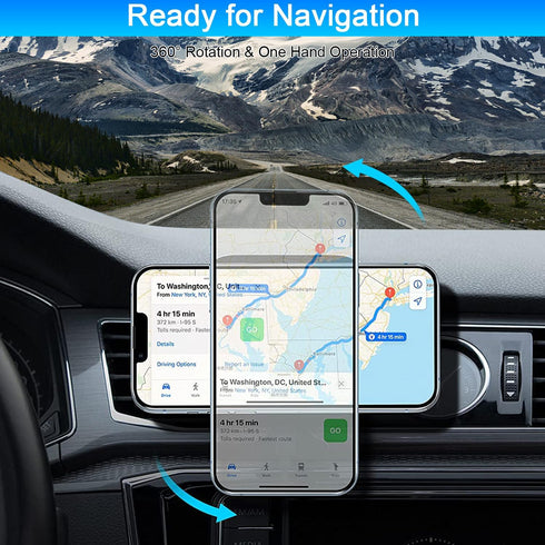 Magnetic Wireless Car Charger Mount, 15W Fast Charging Air Vent Holder for iPhone 15/14/13 Pro Max