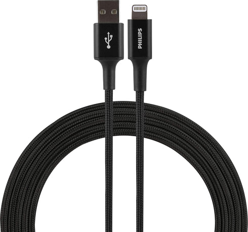 Philips Wall Charger Charging Kit, 2 Port, 12W, USB-A to Lightning Cable, for iPhone 12/11/Pro/Max/XS/XR/X/8, Ipad Pro, Samsung Galaxy S21/S10/S9/Plus, Google Pixel 5/C/3/2/XL, Black, DLP6212V/37