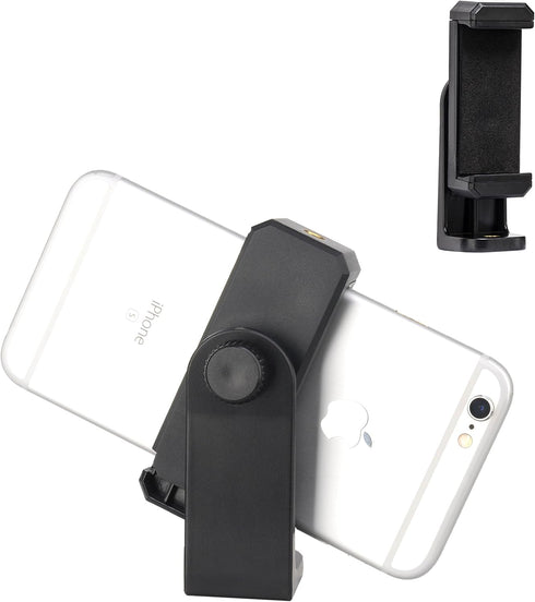 BONFOTO Universal Cell Phone Tripod Mount Adapter, Adjustable with Padded Clip, Rotates Vertical and Horizontal