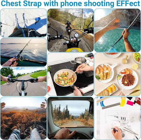Generic Mobile Phone Chest Mount Harness Strap Holder Cell Phone Clip Action Camera POV for Samsung iPhone Plus etc