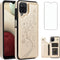Asuwish Wallet Cover Phone Case for Samsung Galaxy A42 5G, Flip Leather with Tempered Glass Screen Protector, Stand