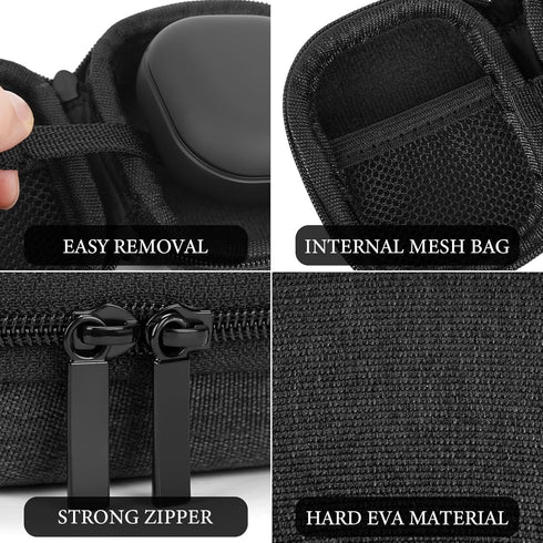 Geekria Shield Earbuds Case for Samsung Galaxy Buds3 FE, 3 Pro, Hard Shell Travel Bag (Dark Grey)