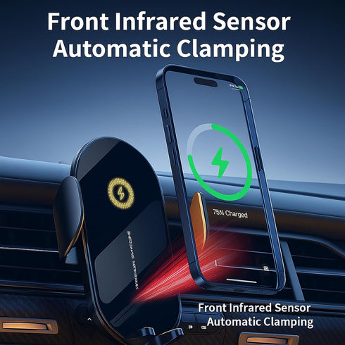 KULTIVR Car Vent Phone Holder - Wireless Fast Charging MagSafe Mount for iPhone and Android with Automatic Clamping